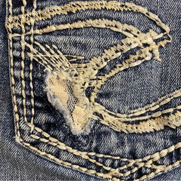 Silver Tuesday Jeans distressed with under lace size 28/33 - Picture 5 of 11